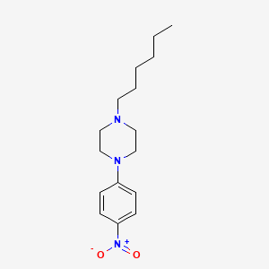 molecular formula C16H25N3O2 B2520111 1-Hexyl-4-(4-nitrophenyl)piperazine CAS No. 866151-44-2