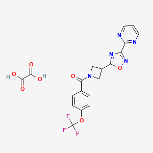 (3-(3-(Pyrimidin-2-yl)-1,2,4-oxadiazol-5-yl)azetidin-1-yl)(4-(trifluoromethoxy)phenyl)methanone oxalate