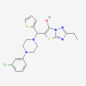 5-((4-(3-Chlorophenyl)piperazin-1-yl)(thiophen-2-yl)methyl)-2-ethylthiazolo[3,2-b][1,2,4]triazol-6-ol