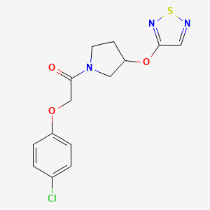 2-(4-Chlorophenoxy)-1-[3-(1,2,5-thiadiazol-3-yloxy)pyrrolidin-1-yl]ethan-1-one