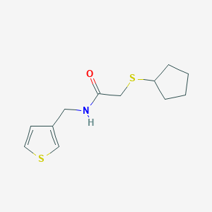 molecular formula C12H17NOS2 B2520164 2-(cyclopentylthio)-N-(thiophen-3-ylmethyl)acetamide CAS No. 1324690-17-6
