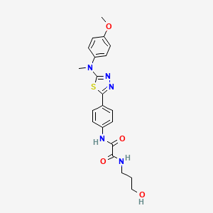 molecular formula C21H23N5O4S B2520170 N-(3-hydroxypropyl)-N'-(4-{5-[(4-methoxyphenyl)(methyl)amino]-1,3,4-thiadiazol-2-yl}phenyl)ethanediamide CAS No. 1021218-18-7