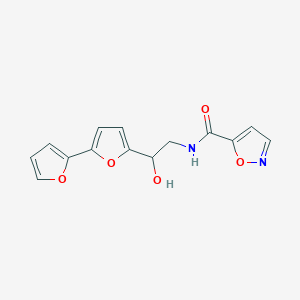 molecular formula C14H12N2O5 B2520184 N-(2-{[2,2'-bifuran]-5-yl}-2-hydroxyethyl)-1,2-oxazole-5-carboxamide CAS No. 2320583-74-0
