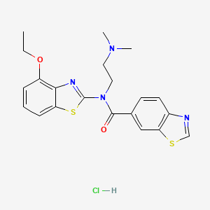 molecular formula C21H23ClN4O2S2 B2520230 N-(2-(dimethylamino)ethyl)-N-(4-ethoxybenzo[d]thiazol-2-yl)benzo[d]thiazole-6-carboxamide hydrochloride CAS No. 1217113-35-3