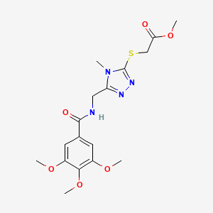 molecular formula C17H22N4O6S B2520232 methyl 2-((4-methyl-5-((3,4,5-trimethoxybenzamido)methyl)-4H-1,2,4-triazol-3-yl)thio)acetate CAS No. 851080-79-0