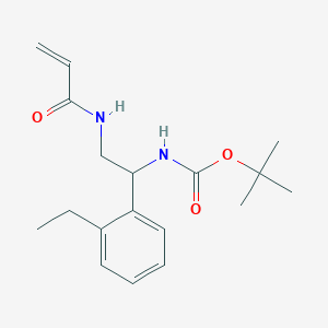 molecular formula C18H26N2O3 B2520291 Tert-butyl N-[1-(2-ethylphenyl)-2-(prop-2-enoylamino)ethyl]carbamate CAS No. 2411235-32-8