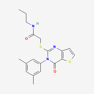 2-{[3-(3,5-dimethylphenyl)-4-oxo-3,4-dihydrothieno[3,2-d]pyrimidin-2-yl]sulfanyl}-N-propylacetamide