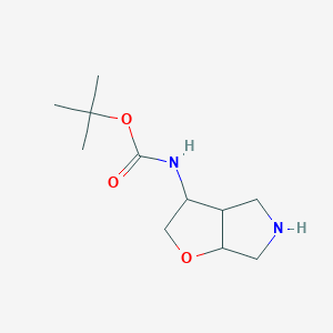 molecular formula C11H20N2O3 B2520297 tert-Butyl (hexahydro-2H-furo[2,3-c]pyrrol-3-yl)carbamate CAS No. 479090-77-2