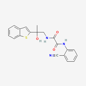 molecular formula C20H17N3O3S B2520317 N1-(2-(benzo[b]thiophen-2-yl)-2-hydroxypropyl)-N2-(2-cyanophenyl)oxalamide CAS No. 2034264-28-1