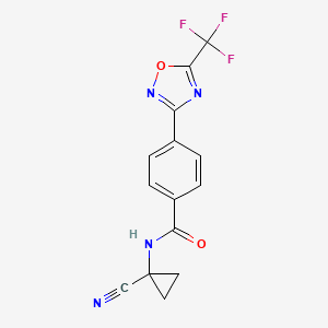 molecular formula C14H9F3N4O2 B2520328 N-(1-cyanocyclopropyl)-4-[5-(trifluoromethyl)-1,2,4-oxadiazol-3-yl]benzamide CAS No. 1808712-65-3