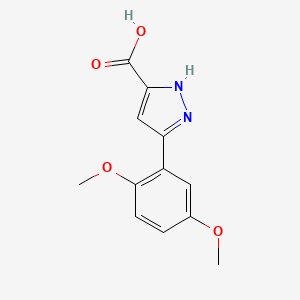 molecular formula C12H12N2O4 B2520333 5-(2,5-Dimethoxyphenyl)-1H-pyrazole-3-carboxylic acid CAS No. 882238-14-4