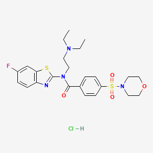 molecular formula C24H30ClFN4O4S2 B2520359 N-(2-(diethylamino)ethyl)-N-(6-fluorobenzo[d]thiazol-2-yl)-4-(morpholinosulfonyl)benzamide hydrochloride CAS No. 1216976-41-8