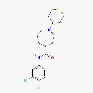 molecular formula C17H23Cl2N3OS B2520360 N-(3,4-Dichlorophenyl)-4-(thian-4-yl)-1,4-diazepane-1-carboxamide CAS No. 2320884-72-6