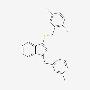 molecular formula C25H25NS B2520368 3-((2,5-dimethylbenzyl)thio)-1-(3-methylbenzyl)-1H-indole CAS No. 681275-69-4