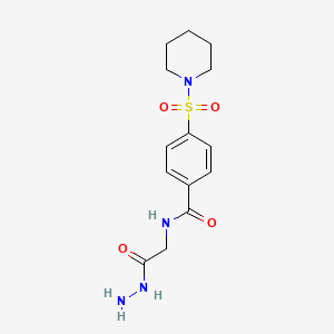 molecular formula C14H20N4O4S B2520376 N-(2-hydrazinyl-2-oxoethyl)-4-(piperidin-1-ylsulfonyl)benzamide CAS No. 392247-19-7