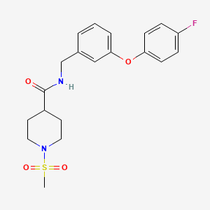 molecular formula C20H23FN2O4S B2520391 N-(3-(4-fluorophenoxy)benzyl)-1-(methylsulfonyl)piperidine-4-carboxamide CAS No. 1207039-88-0