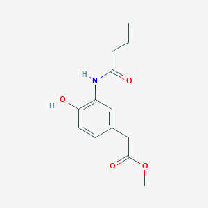 molecular formula C13H17NO4 B2520394 Methyl 2-[3-(butyrylamino)-4-hydroxyphenyl]acetate CAS No. 900019-91-2