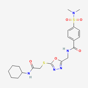 molecular formula C20H27N5O5S2 B2520395 N-((5-((2-(cyclohexylamino)-2-oxoethyl)thio)-1,3,4-oxadiazol-2-yl)methyl)-4-(N,N-dimethylsulfamoyl)benzamide CAS No. 903272-36-6