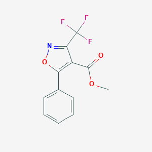 molecular formula C12H8F3NO3 B025204 4-Isoxazolecarboxylicacid,5-phenyl-3-(trifluoromethyl)-,methylester(9CI) CAS No. 111079-01-7