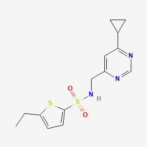 molecular formula C14H17N3O2S2 B2520426 N-[(6-cyclopropylpyrimidin-4-yl)methyl]-5-ethylthiophene-2-sulfonamide CAS No. 2176069-76-2