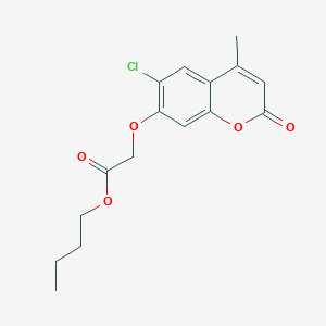 molecular formula C16H17ClO5 B2520541 butyl 2-[(6-chloro-4-methyl-2-oxo-2H-chromen-7-yl)oxy]acetate CAS No. 313470-97-2