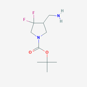 molecular formula C10H18F2N2O2 B2520552 tert-Butyl 4-(aminomethyl)-3,3-difluoropyrrolidine-1-carboxylate CAS No. 1627595-60-1