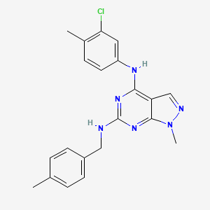 molecular formula C21H21ClN6 B2520597 N4-(3-chloro-4-methylphenyl)-1-methyl-N6-[(4-methylphenyl)methyl]-1H-pyrazolo[3,4-d]pyrimidine-4,6-diamine CAS No. 878064-54-1