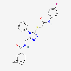 molecular formula C28H30FN5O2S B2520615 N-{[5-({[(4-fluorophenyl)carbamoyl]methyl}sulfanyl)-4-phenyl-4H-1,2,4-triazol-3-yl]methyl}adamantane-1-carboxamide CAS No. 476452-26-3