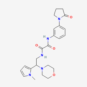 molecular formula C23H29N5O4 B2520631 N-[2-(1-methyl-1H-pyrrol-2-yl)-2-(morpholin-4-yl)ethyl]-N'-[3-(2-oxopyrrolidin-1-yl)phenyl]ethanediamide CAS No. 1251565-38-4