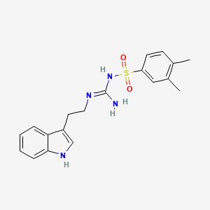 molecular formula C19H22N4O2S B2520635 N'-(3,4-dimethylbenzenesulfonyl)-N-[2-(1H-indol-3-yl)ethyl]guanidine CAS No. 869074-92-0