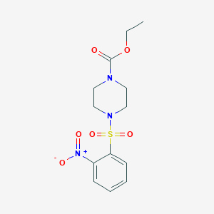 molecular formula C13H17N3O6S B2520636 Ethyl 4-(2-nitrobenzenesulfonyl)piperazine-1-carboxylate CAS No. 349099-38-3