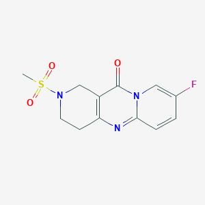 molecular formula C12H12FN3O3S B2520642 13-fluoro-5-methylsulfonyl-1,5,9-triazatricyclo[8.4.0.03,8]tetradeca-3(8),9,11,13-tetraen-2-one CAS No. 2034550-53-1