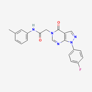 molecular formula C20H16FN5O2 B2520645 2-(1-(4-fluorophenyl)-4-oxo-1H-pyrazolo[3,4-d]pyrimidin-5(4H)-yl)-N-(m-tolyl)acetamide CAS No. 852450-26-1
