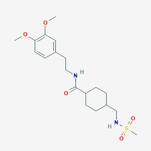 molecular formula C19H30N2O5S B2520647 N-[2-(3,4-dimethoxyphenyl)ethyl]-4-(methanesulfonamidomethyl)cyclohexane-1-carboxamide CAS No. 1203148-54-2