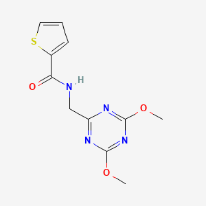 molecular formula C11H12N4O3S B2520682 N-((4,6-dimethoxy-1,3,5-triazin-2-yl)methyl)thiophene-2-carboxamide CAS No. 2034356-46-0