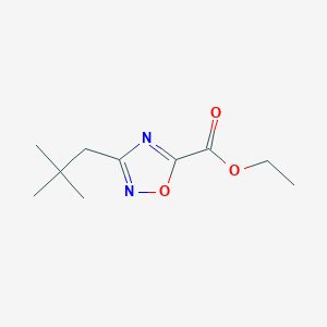 molecular formula C10H16N2O3 B2520690 Ethyl 3-(2,2-dimethylpropyl)-1,2,4-oxadiazole-5-carboxylate CAS No. 1339591-58-0
