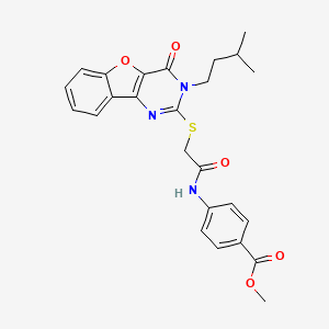 Methyl 4-(2-((3-isopentyl-4-oxo-3,4-dihydrobenzofuro[3,2-d]pyrimidin-2-yl)thio)acetamido)benzoate