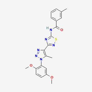 N-{3-[1-(2,5-dimethoxyphenyl)-5-methyl-1H-1,2,3-triazol-4-yl]-1,2,4-thiadiazol-5-yl}-3-methylbenzamide