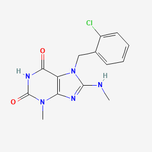 7-[(2-Chlorophenyl)methyl]-3-methyl-8-(methylamino)purine-2,6-dione