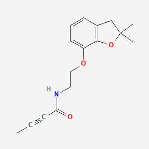 molecular formula C16H19NO3 B2520730 N-[2-[(2,2-Dimethyl-3H-1-benzofuran-7-yl)oxy]ethyl]but-2-ynamide CAS No. 2411237-78-8