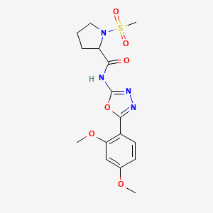 N-(5-(2,4-dimethoxyphenyl)-1,3,4-oxadiazol-2-yl)-1-(methylsulfonyl)pyrrolidine-2-carboxamide