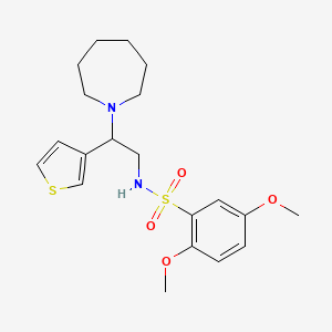 molecular formula C20H28N2O4S2 B2520742 N-(2-(azepan-1-yl)-2-(thiophen-3-yl)ethyl)-2,5-dimethoxybenzenesulfonamide CAS No. 946304-87-6