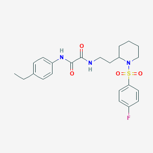 molecular formula C23H28FN3O4S B2520753 N'-(4-ethylphenyl)-N-{2-[1-(4-fluorobenzenesulfonyl)piperidin-2-yl]ethyl}ethanediamide CAS No. 898450-05-0