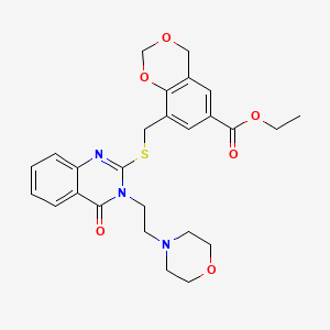 ethyl 8-[[3-(2-morpholin-4-ylethyl)-4-oxoquinazolin-2-yl]sulfanylmethyl]-4H-1,3-benzodioxine-6-carboxylate