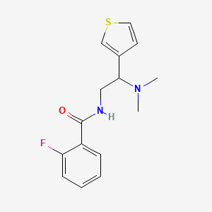 molecular formula C15H17FN2OS B2520785 N-(2-(dimethylamino)-2-(thiophen-3-yl)ethyl)-2-fluorobenzamide CAS No. 946199-02-6