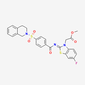 (Z)-methyl 2-(2-((4-((3,4-dihydroisoquinolin-2(1H)-yl)sulfonyl)benzoyl)imino)-6-fluorobenzo[d]thiazol-3(2H)-yl)acetate
