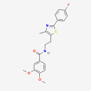 molecular formula C21H21FN2O3S B2520829 N-{2-[2-(4-fluorophenyl)-4-methyl-1,3-thiazol-5-yl]ethyl}-3,4-dimethoxybenzamide CAS No. 894002-40-5