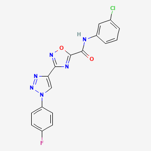 molecular formula C17H10ClFN6O2 B2520831 N-(3-chlorophenyl)-3-[1-(4-fluorophenyl)-1H-1,2,3-triazol-4-yl]-1,2,4-oxadiazole-5-carboxamide CAS No. 1251591-47-5
