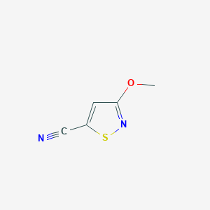 molecular formula C5H4N2OS B2520859 3-Methoxy-1,2-thiazole-5-carbonitrile CAS No. 1909317-29-8