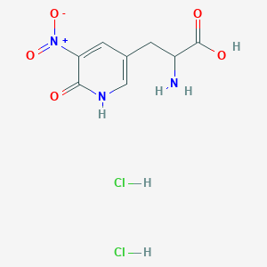 molecular formula C8H11Cl2N3O5 B2520861 2-Amino-3-(5-nitro-6-oxo-1H-pyridin-3-yl)propanoic acid;dihydrochloride CAS No. 2361665-49-6